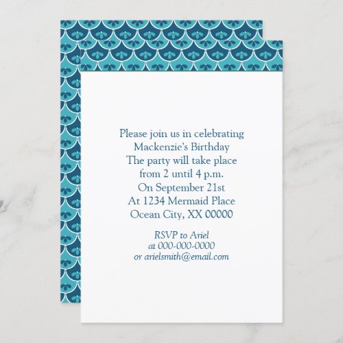 Scallop Floral Pattern Custom Colors Party Invitation