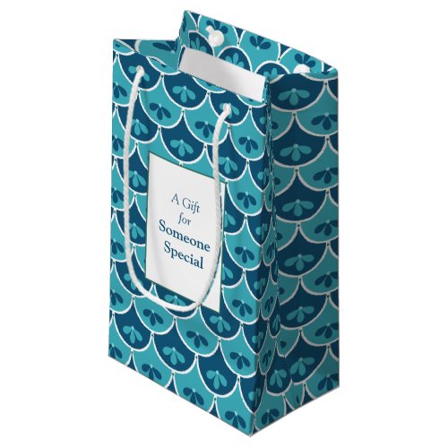 Scallop Floral Pattern Custom Colors Small Gift Bag
