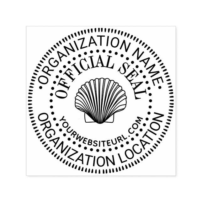 Scallop Generic Custom Official Seal Name Loc URL Self-inking Stamp (Design)