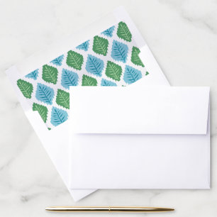 Scallop Leaf Diamond in Green and Aqua Envelope Liner