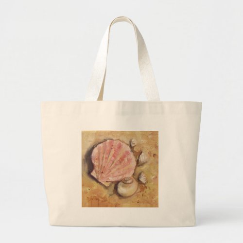 Scallop Moonshell Seashell Beach Large Tote Bag