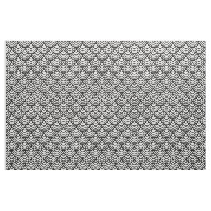Scallop Scale Pattern Black and White Fabric