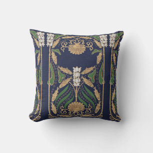 Scallop Sea Shell Art Nouveau Throw Pillow