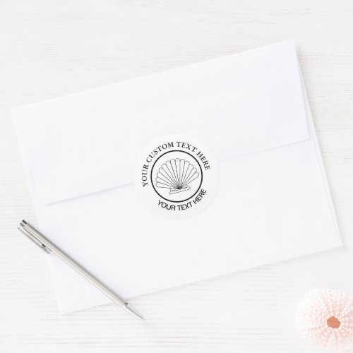 Scallop Seashell Custom Logo 1 12 Classic Round Sticker