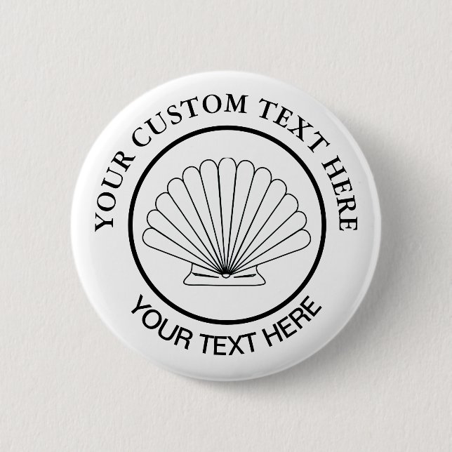 Scallop Seashell Custom Logo Button (Front)