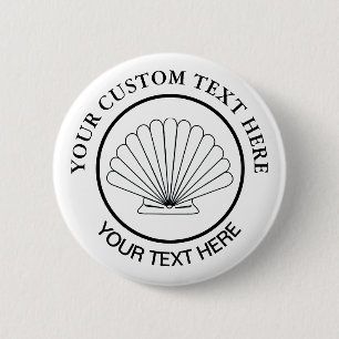 Scallop Seashell Custom Logo Button