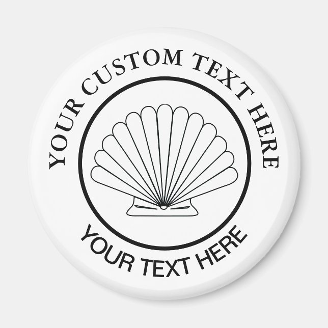 Scallop Seashell Custom Logo  Magnet (Front)