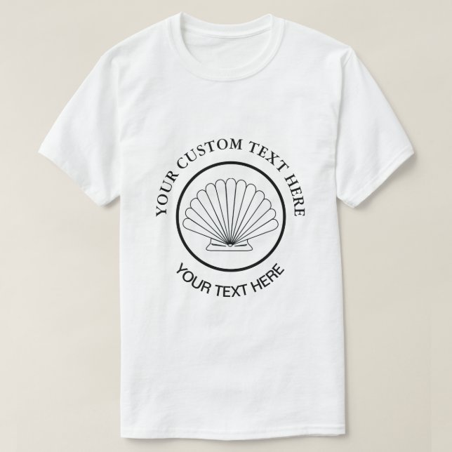 Scallop Seashell Custom Logo  T-Shirt (Design Front)