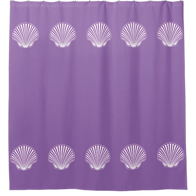 Scallop Seashell Design Shower Curtain (Front)