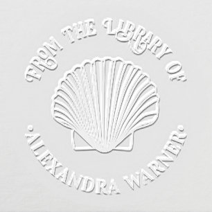 Scallop Shell #3 “From the library of” Book Name Embosser