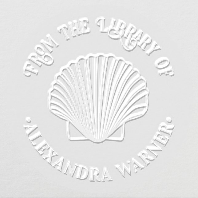 Scallop Shell #3 “From the library of” Book Name Embosser (Design)