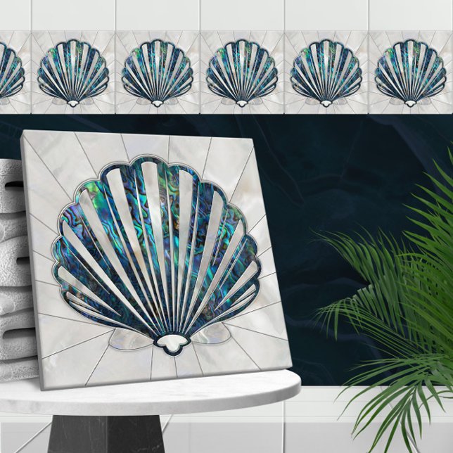 Scallop Shell - Abalone and Pearl Ceramic Tile (Creator Uploaded)