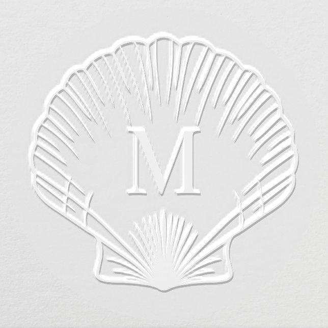 Scallop Shell Beach Monogram Initial Embosser (Design)