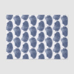Scallop Shell Block Print, Indigo and White Tissue Paper