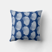 Scallop Shell in Navy on White