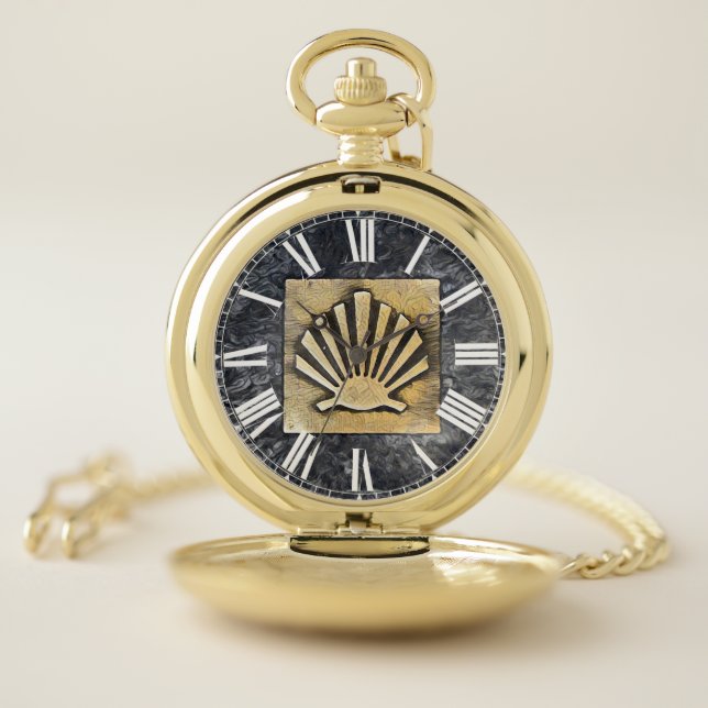 Scallop Shell Camino de Santiago Pocket Watch (Inside)