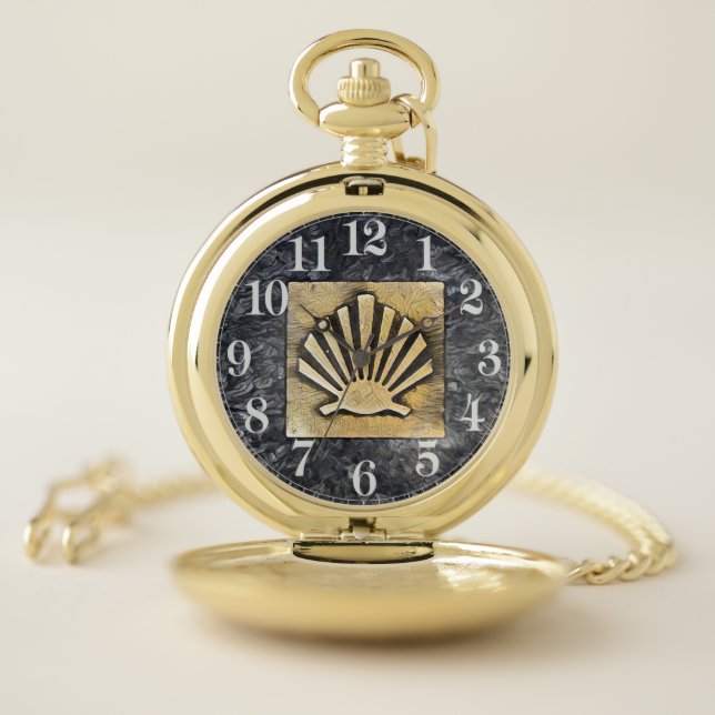 Scallop Shell Camino de Santiago Pocket Watch (Inside)