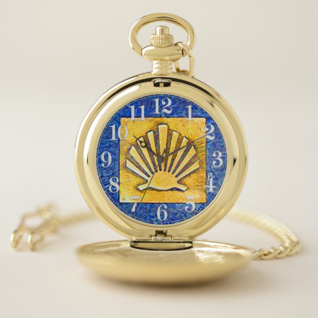 Scallop Shell Camino de Santiago Pocket Watch (Inside)