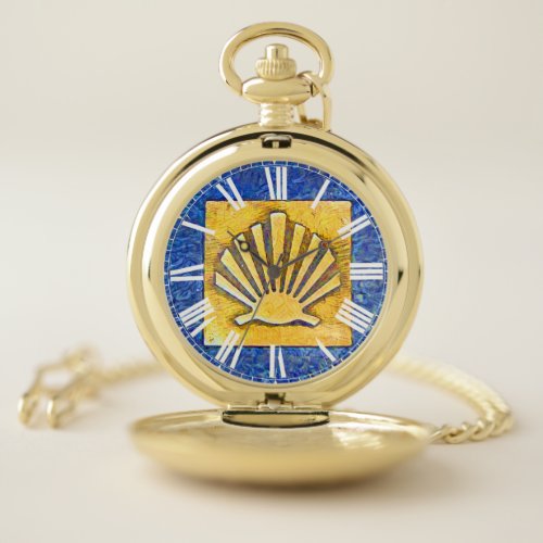 Scallop Shell Camino de Santiago Pocket Watch