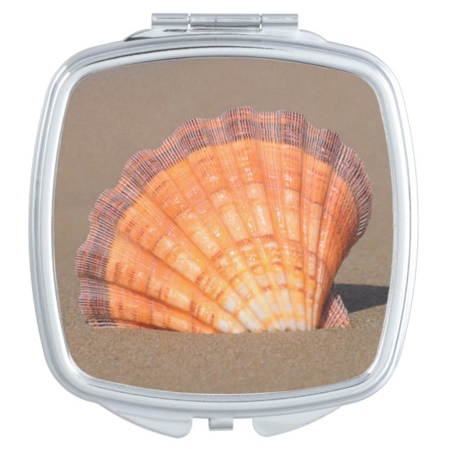 Scallop Shell| Crete, Greece Mirror For Makeup (Front)