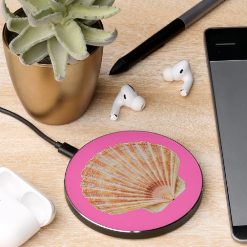 Scallop Shell Hot Pink Wireless Charger
