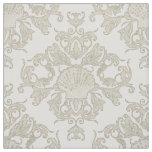 Scallop Shell Leaf Scroll Damask Ocean Beach Shore Fabric