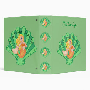Scallop Shell Mermaid Thunder_Cove 3 Ring Binder
