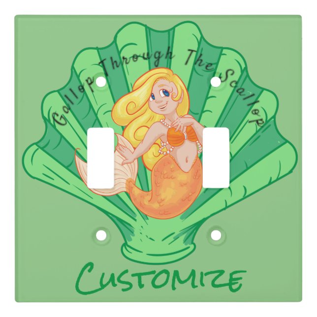 Scallop Shell Mermaid Thunder_Cove  Light Switch C Cover (Front)