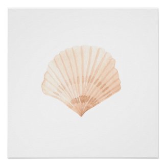 Scallop Shell Watercolor Print