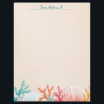 Scallop Shells and Coral Letterhead<br><div class="desc">Two scallop shells and colorful coral make a lovely bottom border on this letterhead stationery.  Perfect for anyone who loves the ocean.  Great for correspondence,  and adaptable for a newsletter,  marine-themed invitation,  or seafood menu.</div>