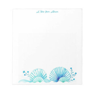 Scallop Shells and Flowers Notepad