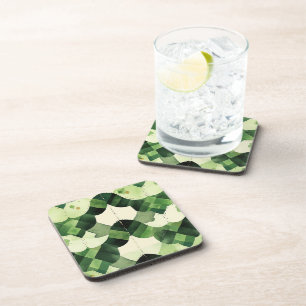 Scallop Watercolor Clover Beverage Coaster