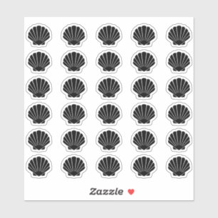 Scallop Wedding Place Card Food Meal Menu Choice Sticker