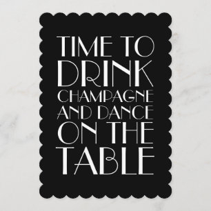 Scalloped 1920's Birthday Invitation