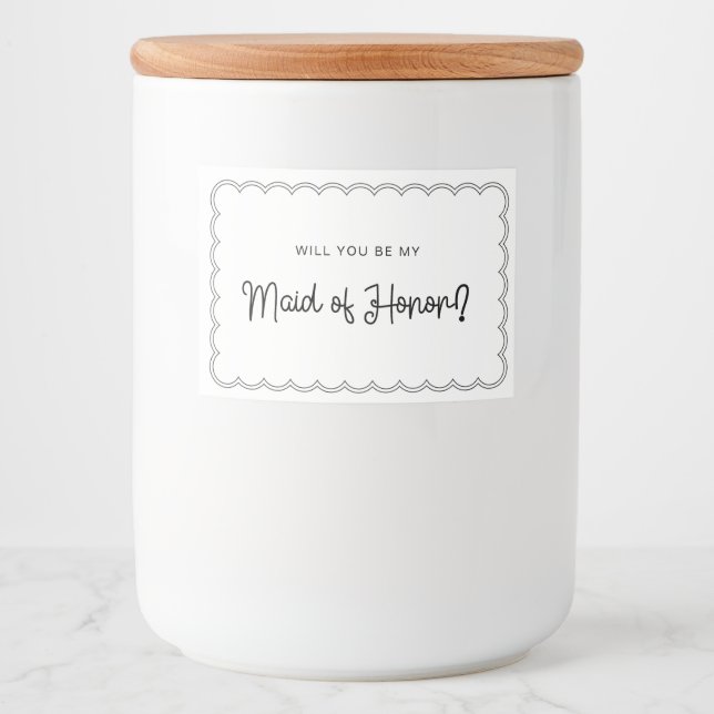 Scalloped Border Bridesmaid candle label (Front)