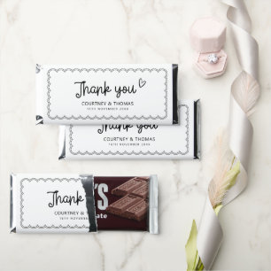 Scalloped border Hershey Bar Thank You Favors