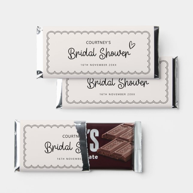 Scalloped border Hershey Bar Thank You Favors (Front)