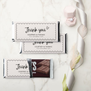Scalloped border Hershey Bar Thank You Favors