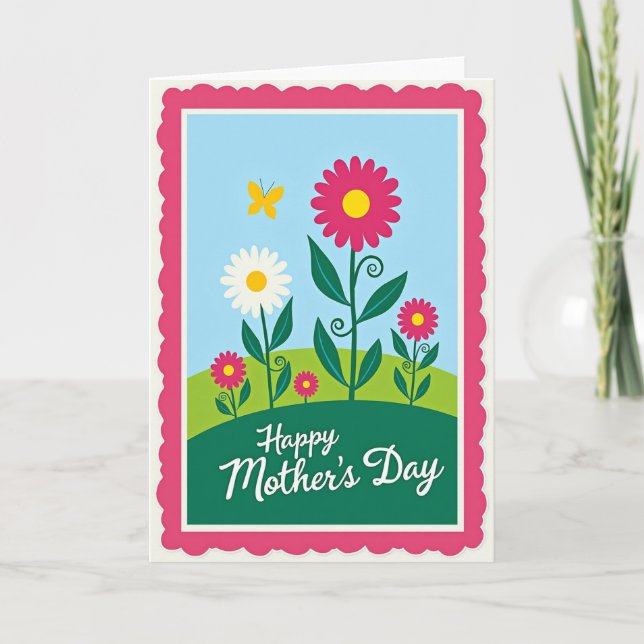 Scalloped Border Mothers Day Card (Front)
