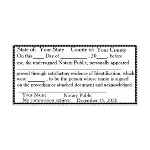 Scalloped Border Notary Public Acknowledgement Self-inking Stamp