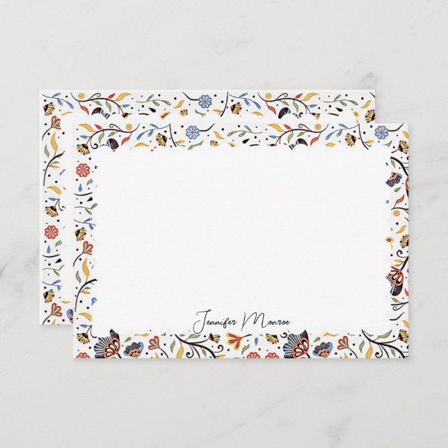 scalloped border stationery note card (Front/Back)
