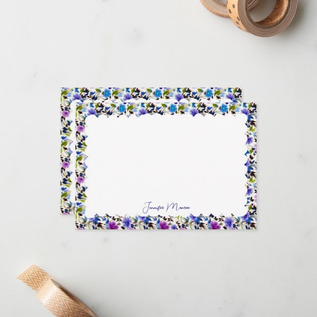 scalloped border stationery note card (Front/Back In Situ)