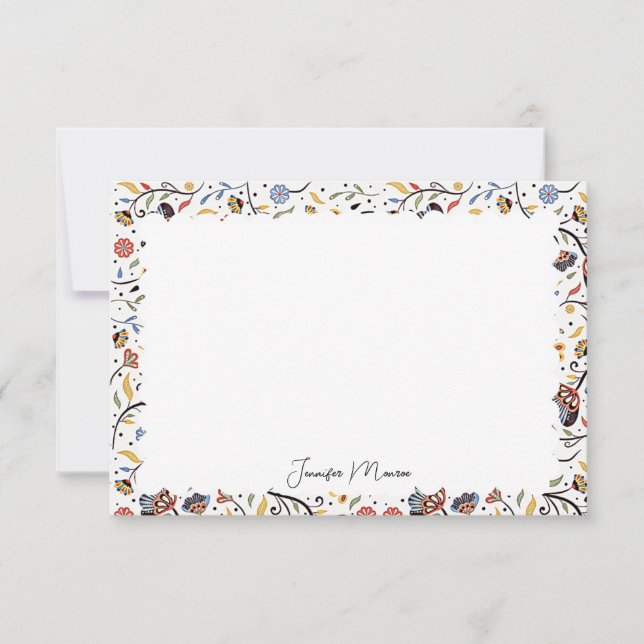 scalloped border stationery note card (Front)