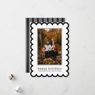 Scalloped Christmas Scalloped Frame Photo Holiday Card