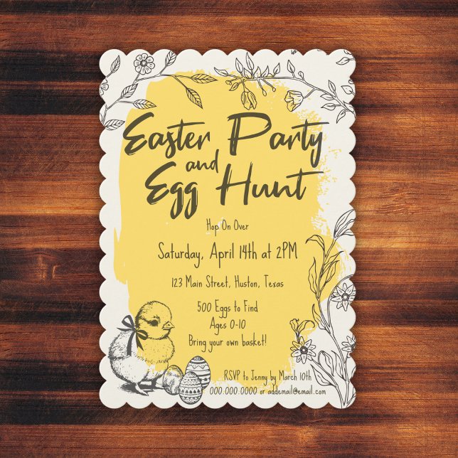 Scalloped Easter Party & Egg Hunt Invite (Scalloped Easter Party & Egg Hunt Invite
)