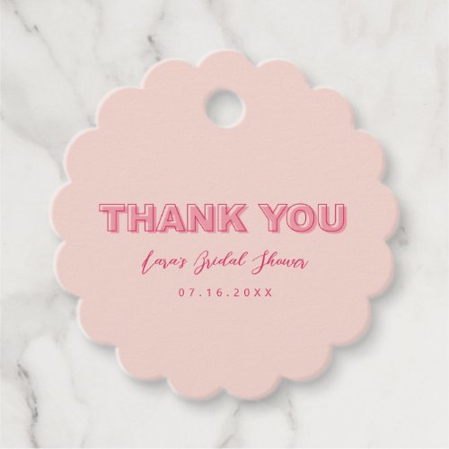 Scalloped Edge Bold Outline Thank You Favour Tags