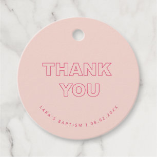 Scalloped Edge Bold Outline Thank You Favour Tags