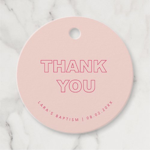 Scalloped Edge Bold Outline Thank You Favour Tags