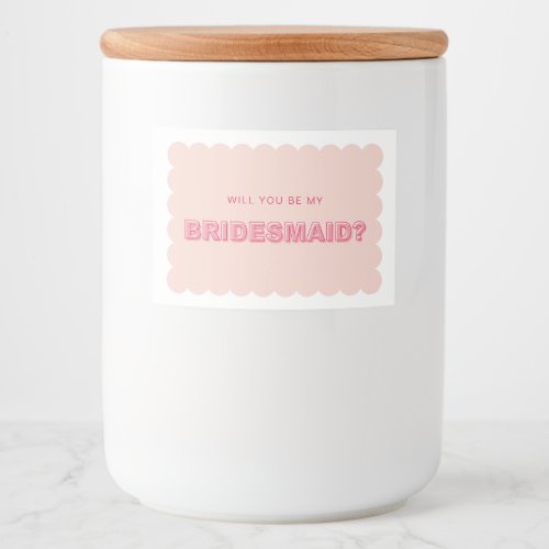Scalloped Edge Bold Text Bridesmaid Candle Label