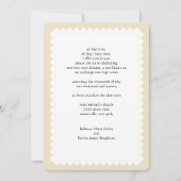 Scalloped Edge Second Marriage Wedding Invitations | Zazzle